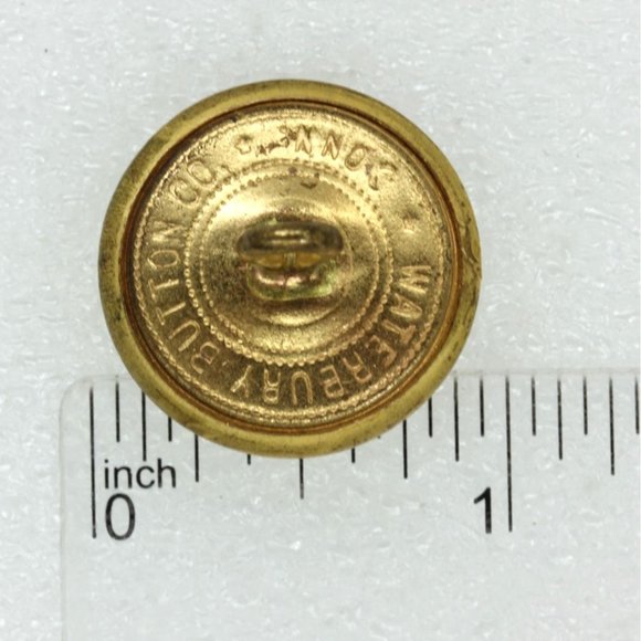 Set of 6 WATERBURY vintage Military Marching band, harp, lyre buttons brass NOS - Picture 3 of 5